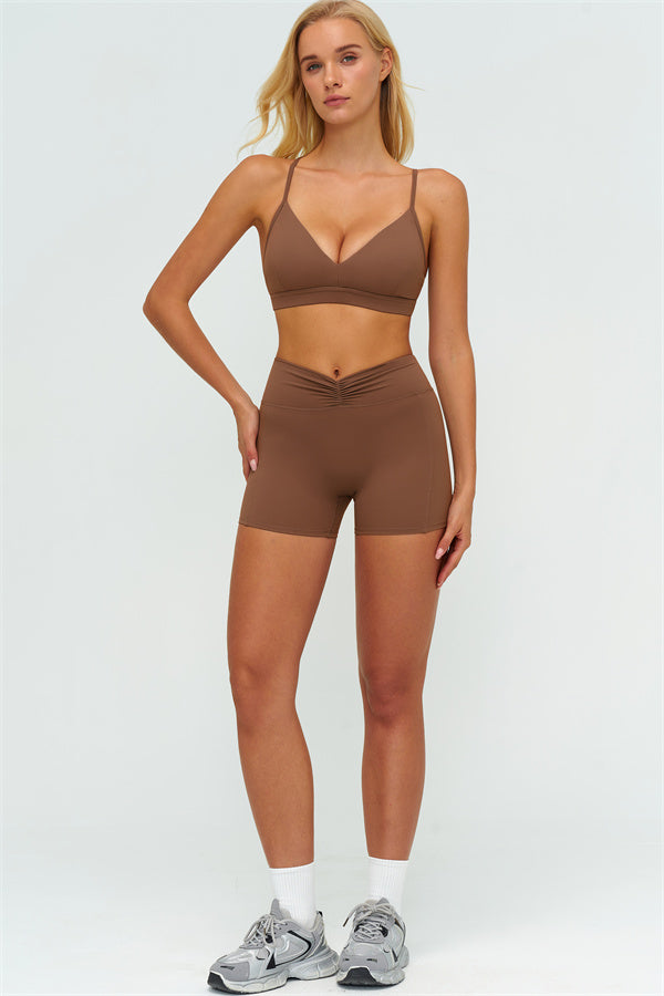 The Lushness Y-Back Sports Bra Shorts 2-Piece Set