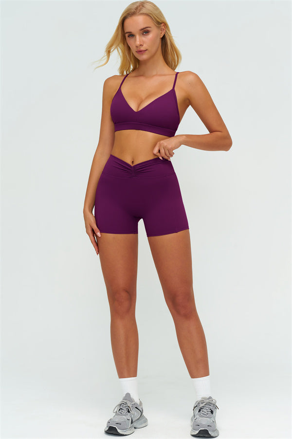The Lushness Y-Back Sports Bra Shorts 2-Piece Set