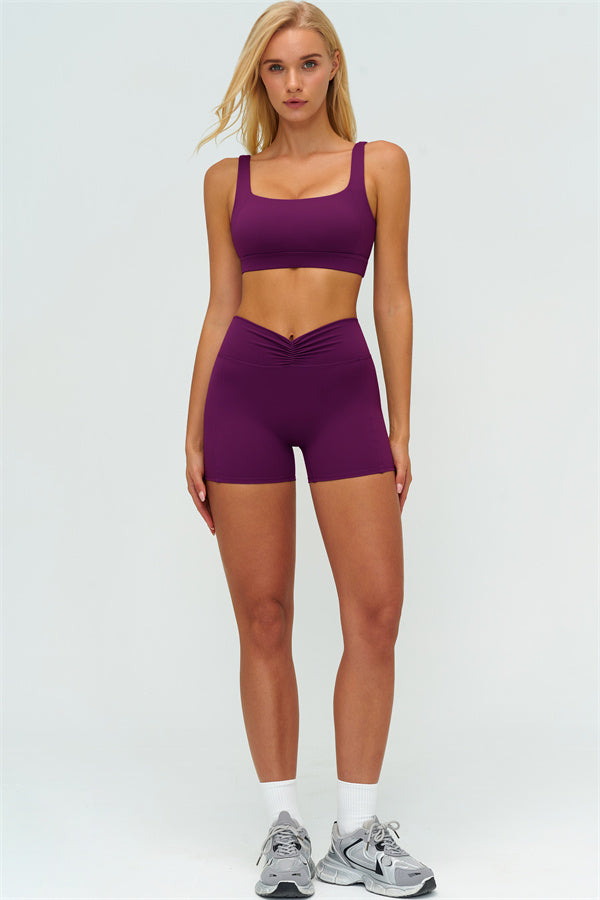 The Lushness V-Back Sports Bra Shorts 2-Piece Set
